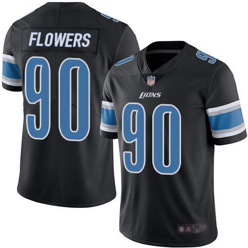 Detroit Lions Limited Black Men Trey Flowers Jersey NFL Football #90 Rush Vapor Untouchable